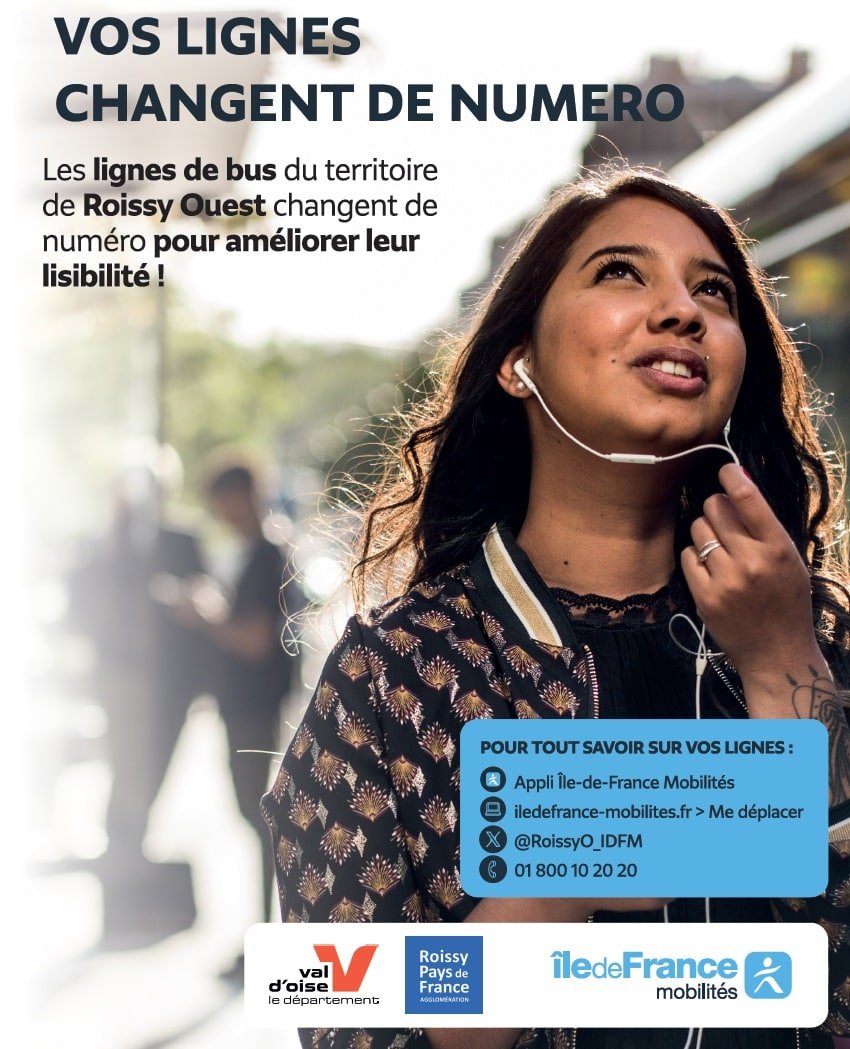 📢 Information importante concernant vos lignes de bus sur le territoire de Roissy Ouest.