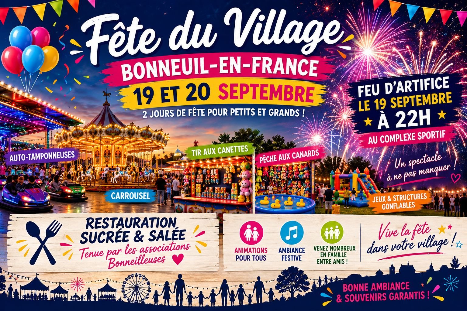 Fête du village 2026 – report feu d’artifice au 19/09/2026